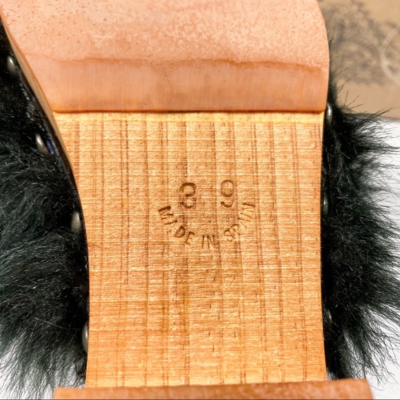 NIB Free People Faux Fur Sonnet Wooden Clog Sandal - Picture 9 of 11